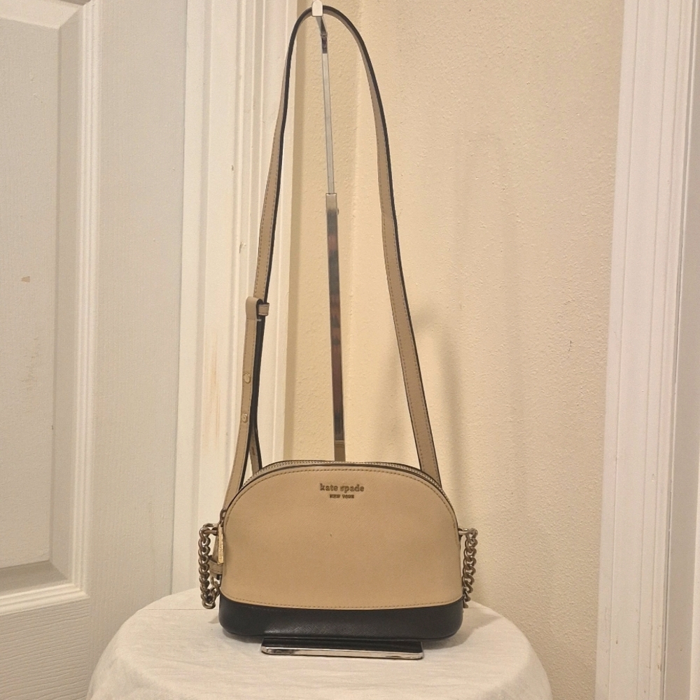 Kate Spade Tan and Black Crossbody Bag 8x10x3